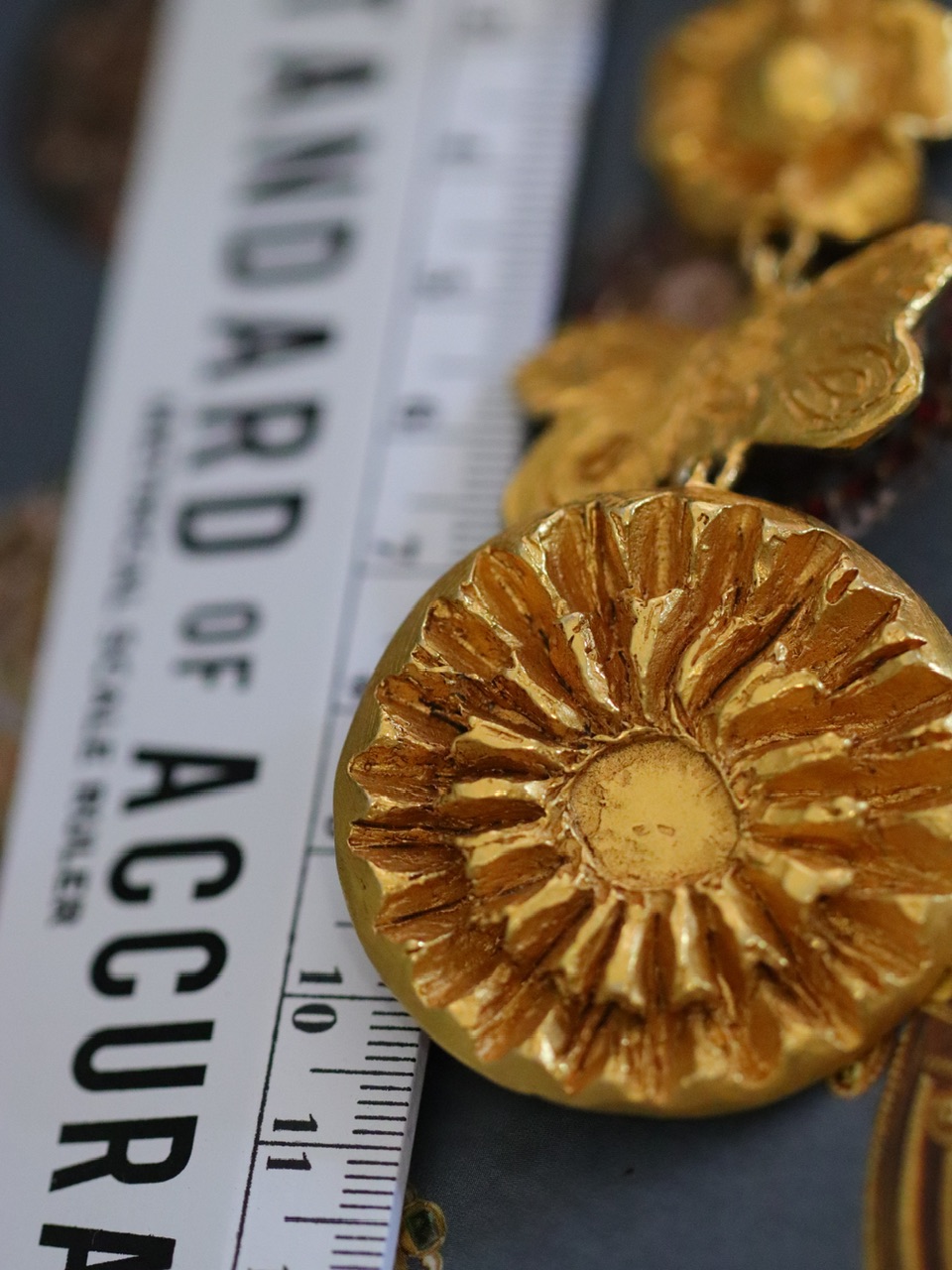 向日葵太阳花儿蝴蝶珍珠；镀金大耳环 CL（20210220）