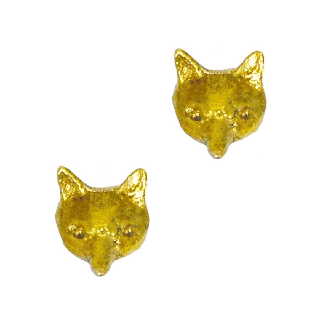 「小憨憨」笨小狐·耳钉；70年代英国手工制作；9k金（2021年初）